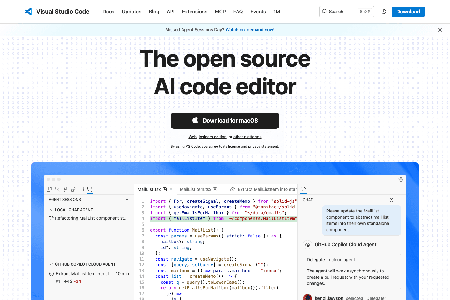 Visual Studio Code official homepage
